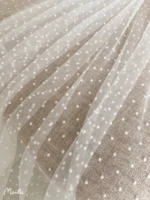 5 yards off white points tulle lace polka dot mesh fabric gauze for bridal veilwedding craft