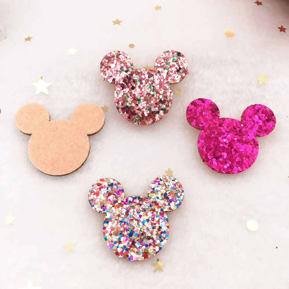 Блестящие нашивки из фетровой ткани с мышью 20 шт