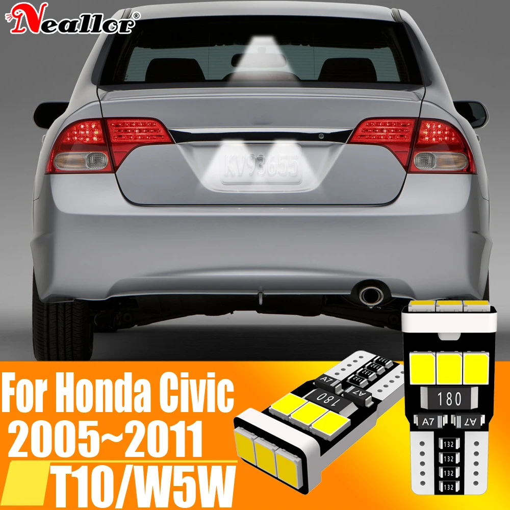 

4 шт., Автомобильные светодиодные лампы W5W T10 12 В для Honda Civic 2005-2011