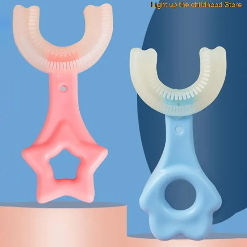 

U-shaped Toothbrush Children Manual Toothbrush Kids Silicon Safety Manual Teeth Oral Care Cleaning Brush Convenient Hot