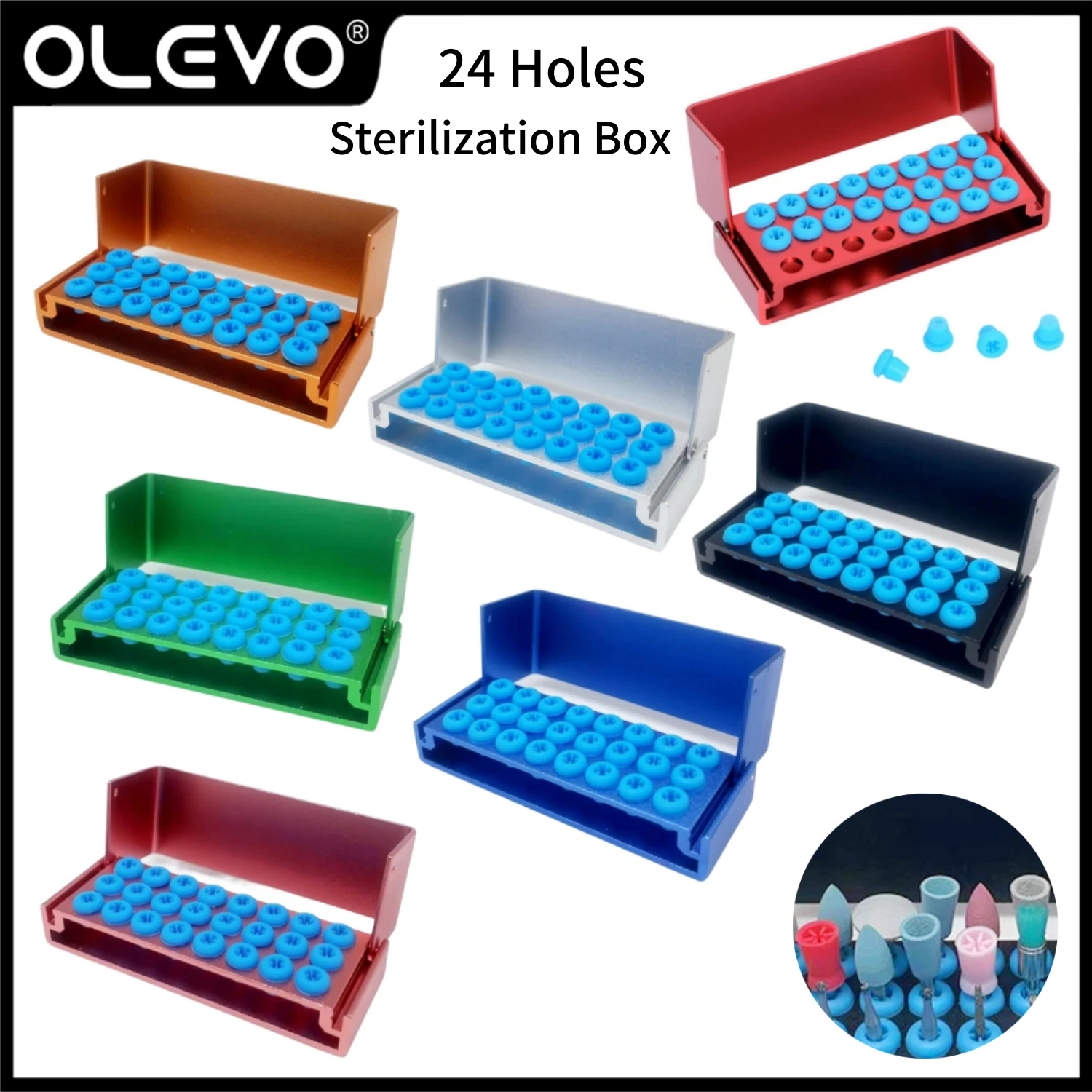 24-луночный держатель для стоматологических боров автоклавируемый стерилизатор