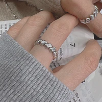 stainless steel geometric rings for women silver color party open finger ring korean fashion birthday jewelry gift bijoux femme
