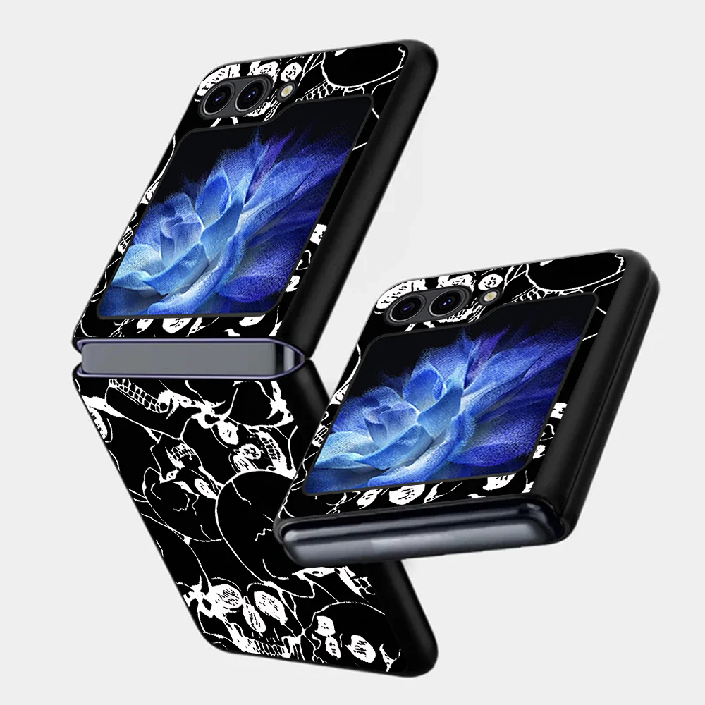 Фото Чехол для телефона с рисунком черепа для Samsung Galaxy Z Flip 8, Z Flip3, Z Flip4, Z Flip5, Z Flip7 FE, Z Flip 6, Z Flip 7 №1