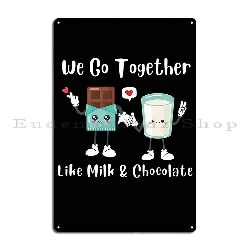 Мы идем как молоко и шоколад для забавного Дня святого Валентина металлическая