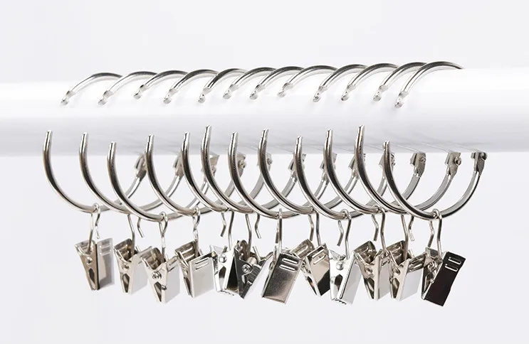 

Металлические открытые кольца для штор 10 шт.