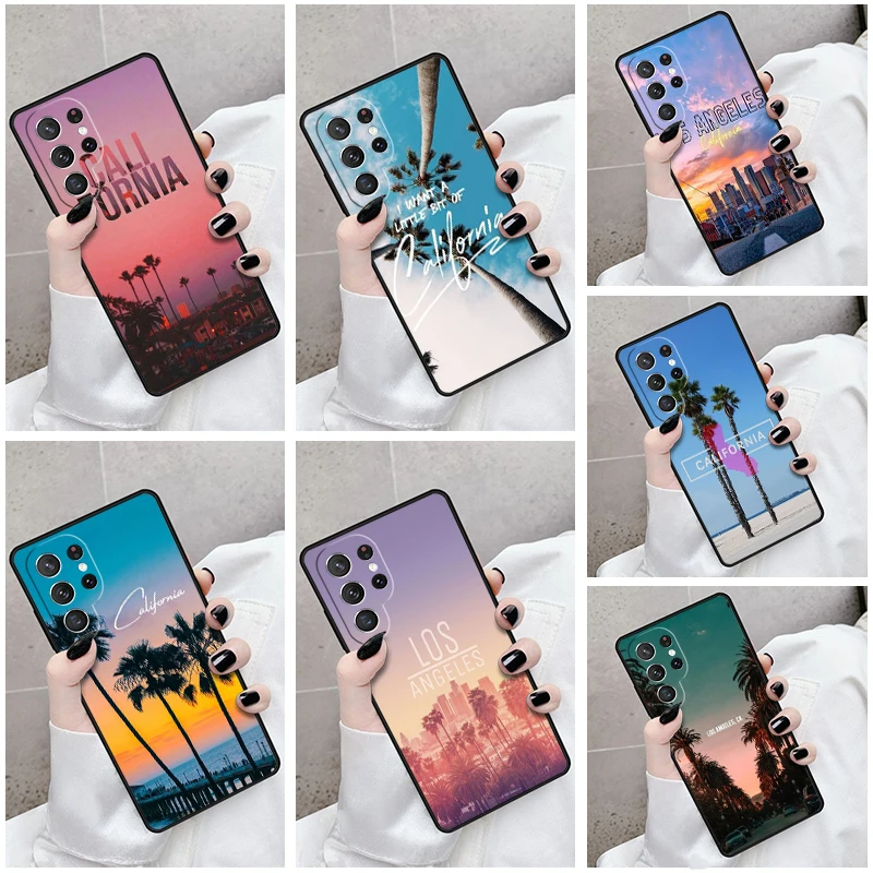 Чехол для телефона Samsung Galaxy S24 S23 S21fe S22 Ultra Plus Note 10 20 S8 S9 S10 чехол Los Angeles California