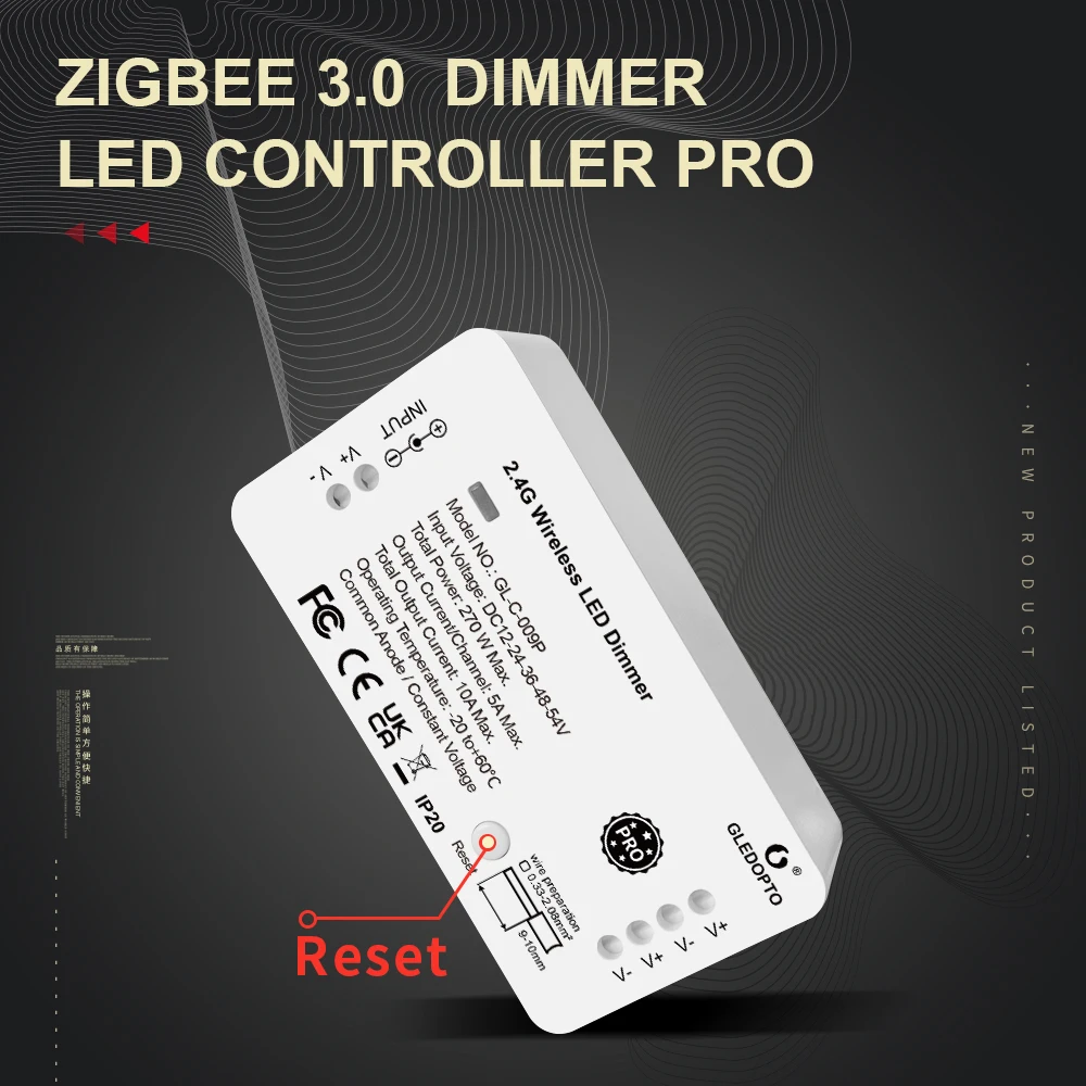 

Tuya Zigbee 3.0 Reset Button Smart LED Strip Controller Dimmer Pro For Use With Tuya SmartThings App Alexa RF Remote Control