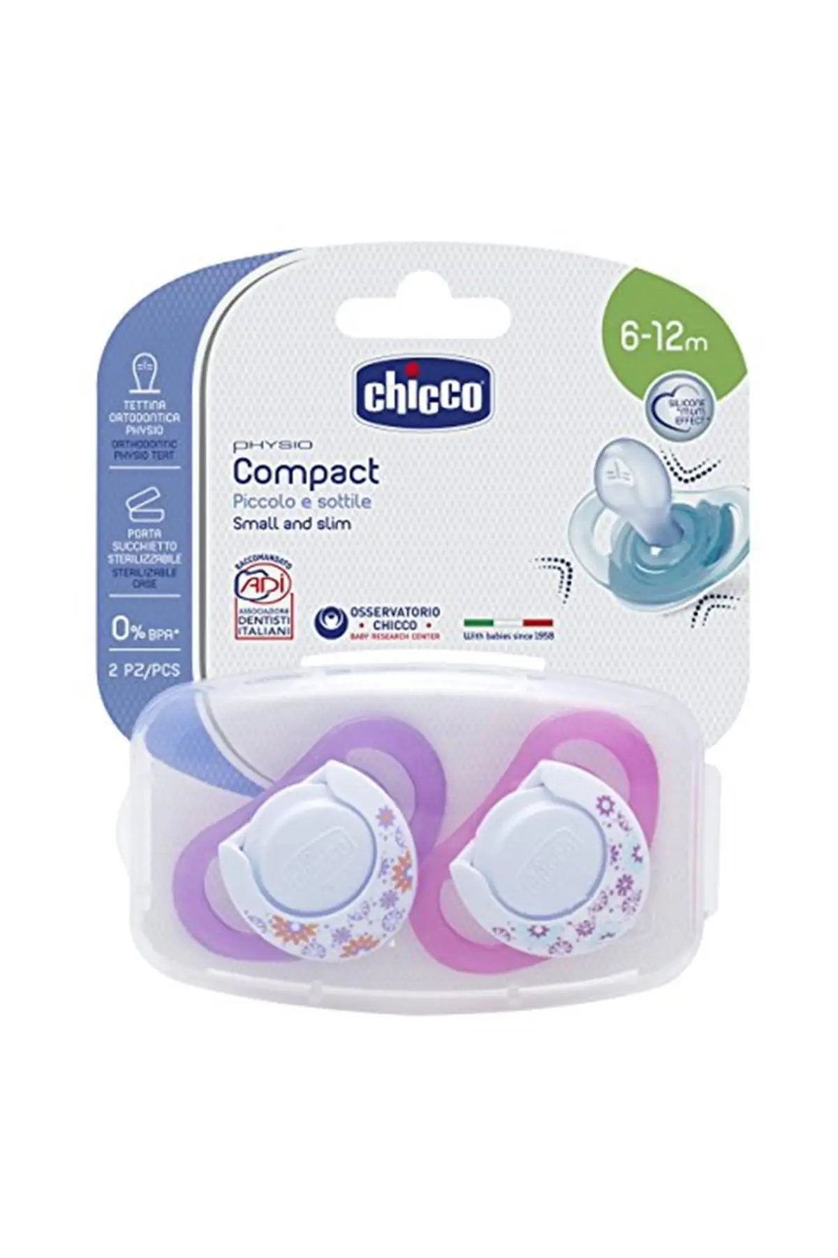 

Бренд: Chicco физиo, компактная силиконовая соска розового цвета на 6-12 месяцев, Категория: соска