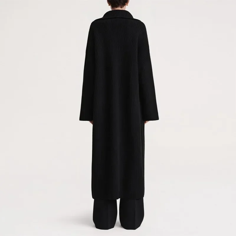 TT @ LUXURY-Длинное вязаное пальто для женщин смешанный кардиган Nordic поездок на