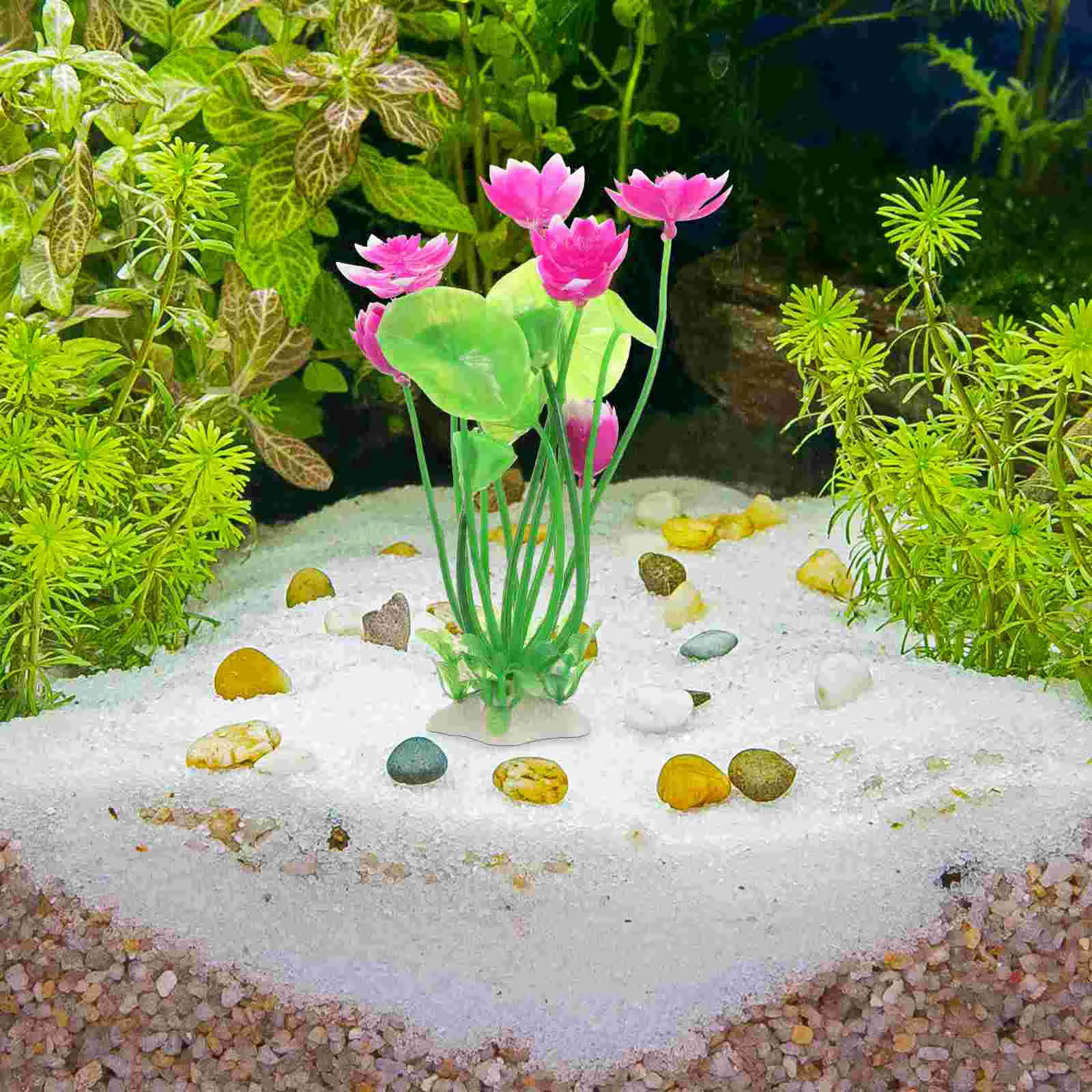 

Plastic Fish Tank Tank Aquarium Lotus Water Artificial Decoration Realistic Landscape Grass Green Plastic Miniature Flower Fake