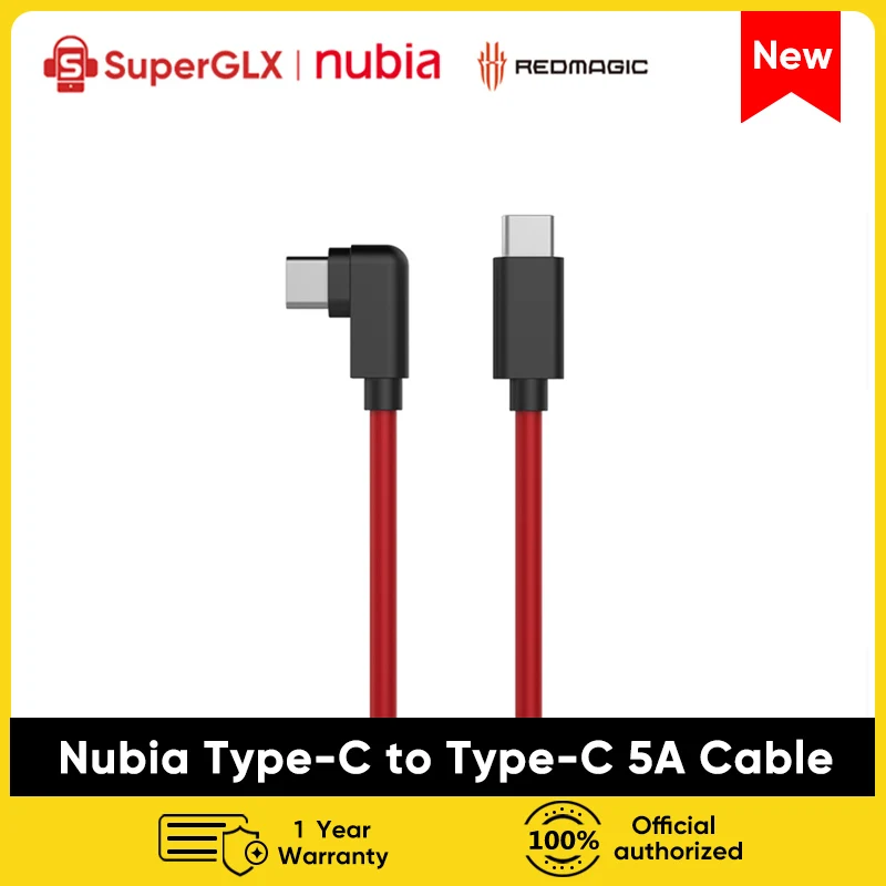 Official ZTE Nubia Red magic 5G Type-C to Type-C 5A Cable For Redmagic 5G Output 55W Nubia Charger