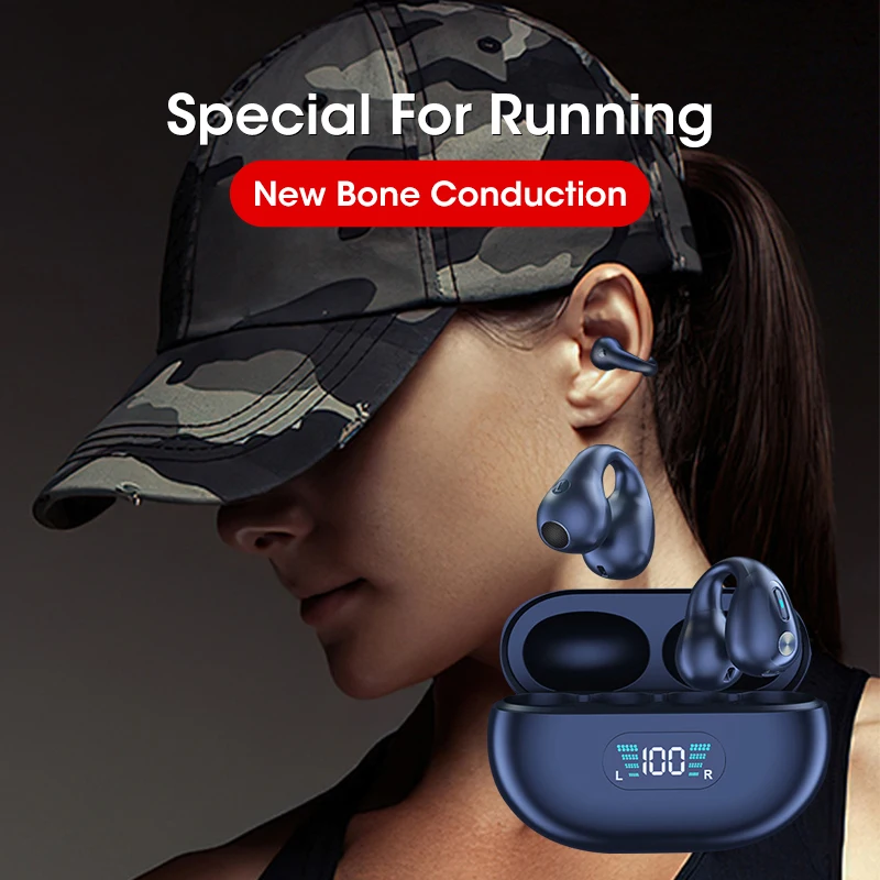 

New bone conduction headphones TWS ambient sound earphone Earring clip Wireless Bluetooth earphone Sports earphone