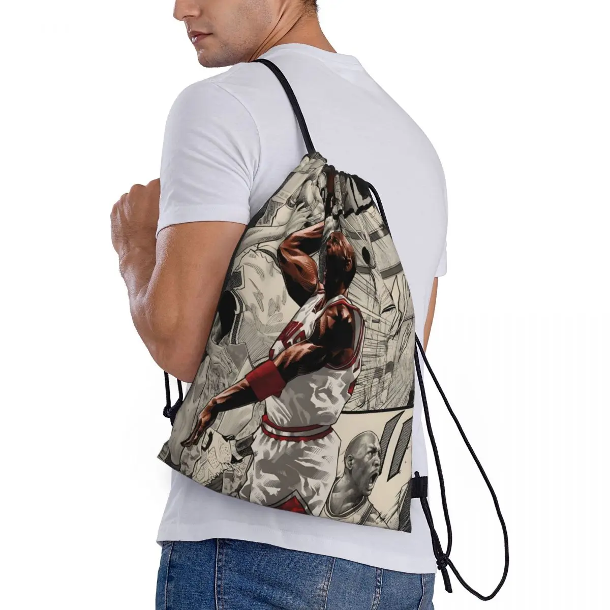 Карманный рюкзак на шнурке MJ Michael-Jordan для мужчин и женщин легкий спортивный