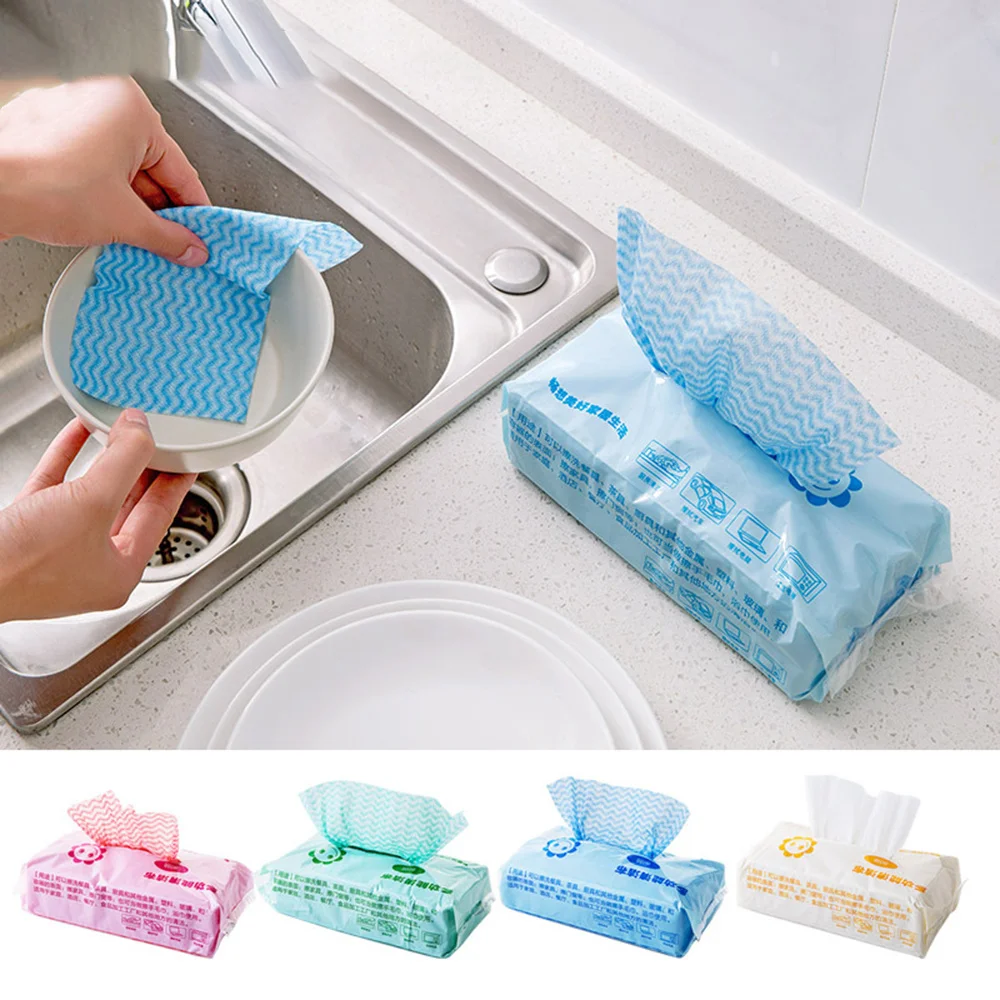 

Convenient Type Disposable Rags, Kitchen Non-woven Fabrics Absorbent Non-oily Lazy Rags, Dish Cloth, Cleaning Towel,1 Pack of 80