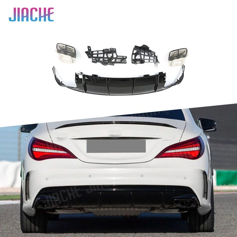 Диффузор заднего бампера из АБС-пластика с насадками для выхлопных газов Mercedes Benz