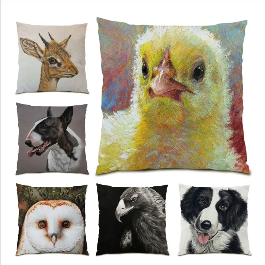 

Pillow Cover Cat Living Room Decoration Square Cushion Cover 45x45 Polyester Linen Throw Pillow Covers Velvet Home Decor E0441