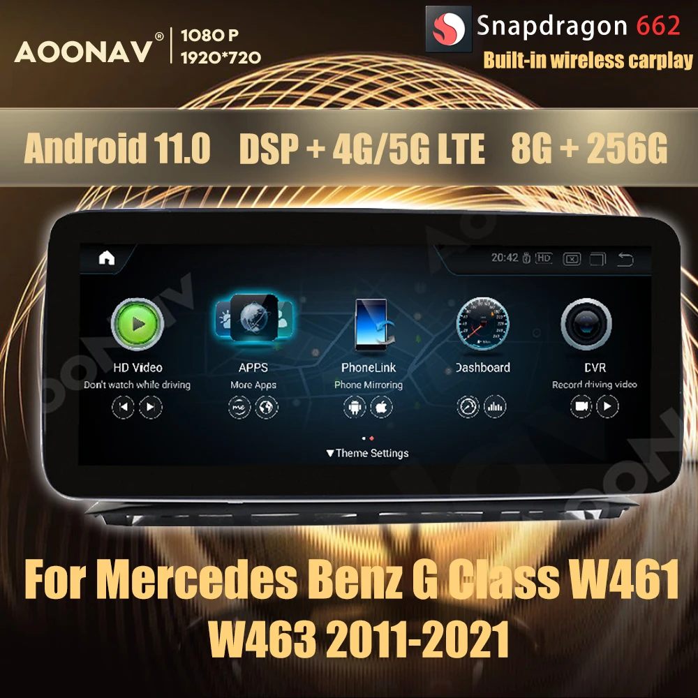 

Автомобильное радио, GPS, 8 + 256 ГБ, Android 11,0, Snapdragon 662, для Mercedes Benz G Class W461 W463 2011-2021, мультимедийный плеер, головное устройство