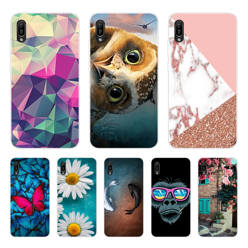 Чехол для Huawei y6 pro 2019 чехол Y6 силиконовый из ТПУ мягкий телефона дюймов Женский 6