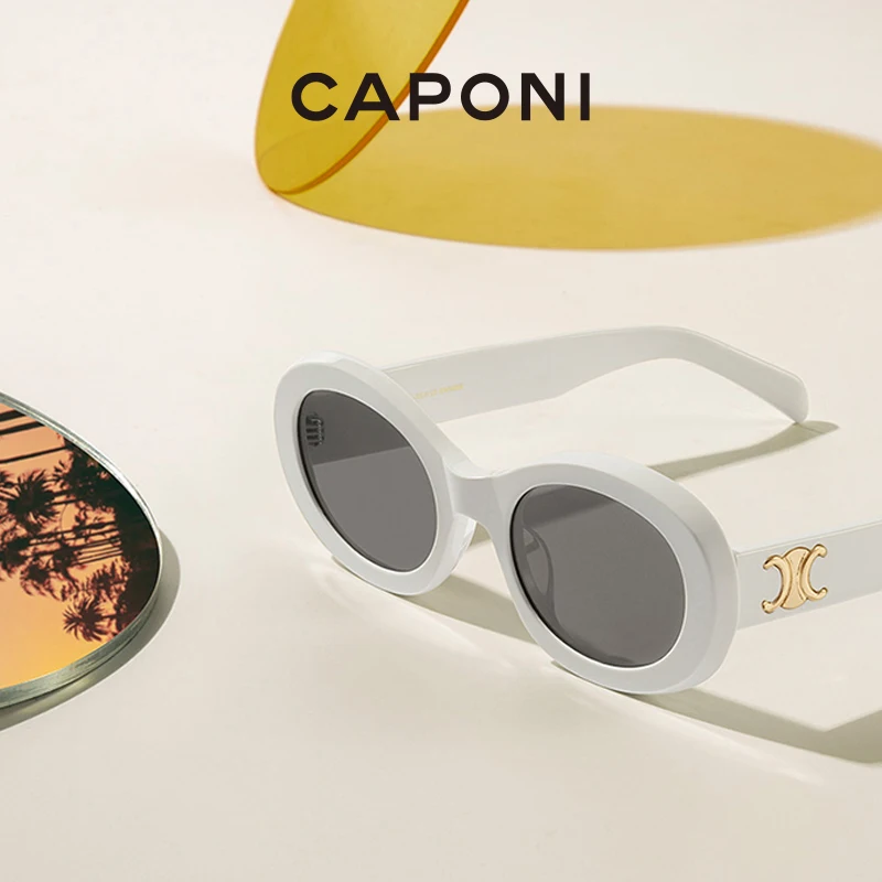 

CAPONI Nylon Sunglasses For Women Elegant Fashionable Sun Glasses Anti-Glare UV400 Retro Luxury Brand Designer Shades CP9045