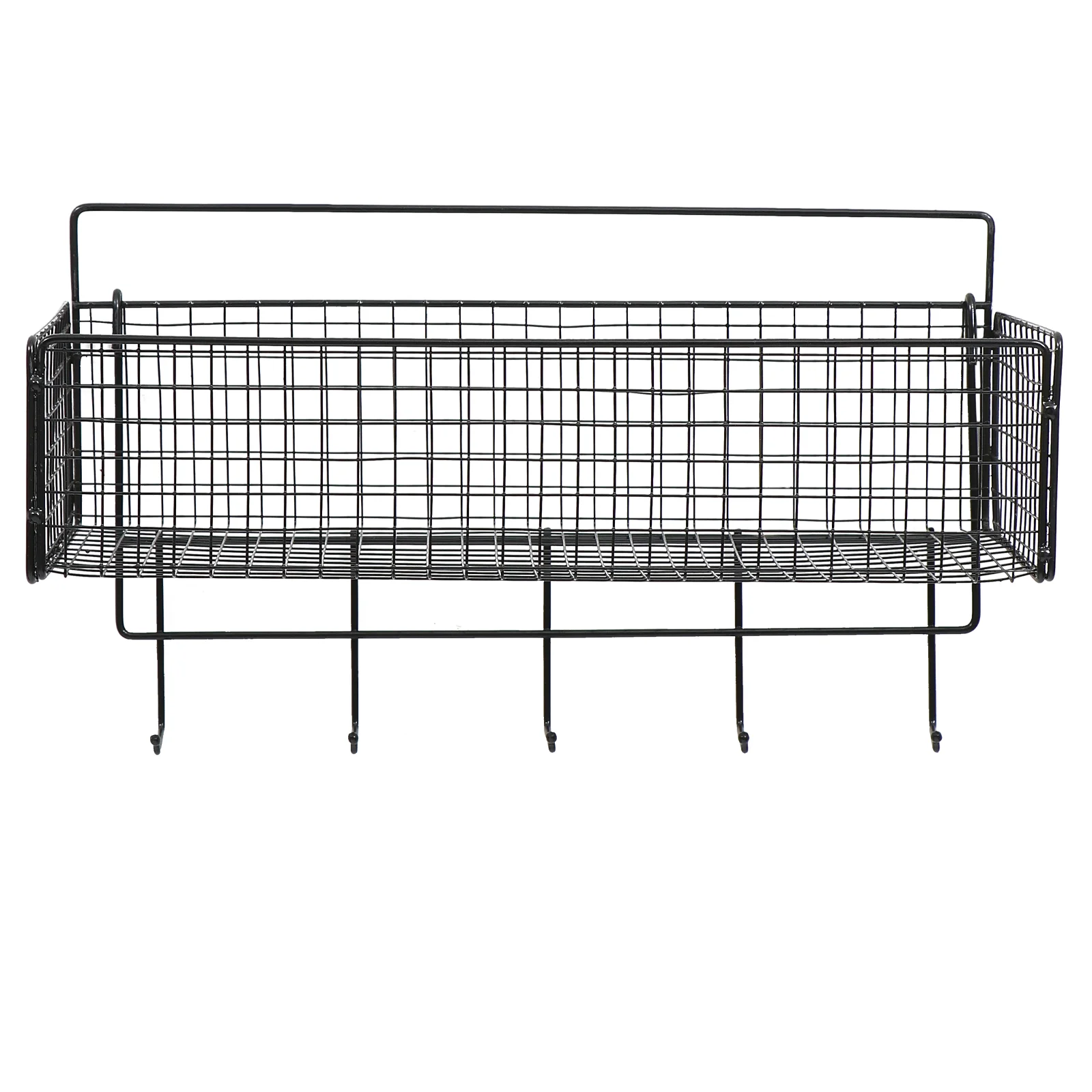 

Storage Rack Shelf Basket Wall Hanging Bathroom Kitchen Single Layer Shower Wire Punch Free Grid Display Utencil No Fruit Drill