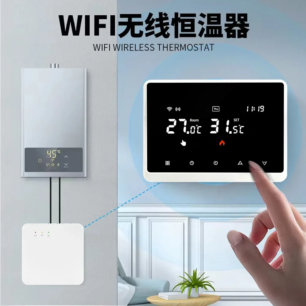 Стабильный беспроводной термостат Wi-Fi для электрического напольного отопления и газового котла, управление через мобильное приложение (art.: 3920d8aaf6e15) - 3920d8aaf6e15
