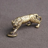 tiger decor animal statue exquisite workmanship festal metal traditional chinese zodiac bronzed tiger figurine for home