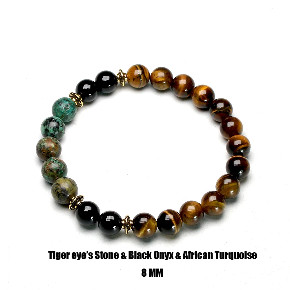 Браслеты с бусинами из натурального камня для женщин и мужчин мала-йога Boho