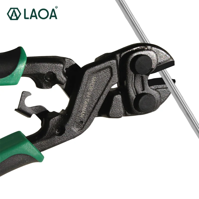 

LAOA 8 Inch Wire Cutters Multifunctional Bolt Cutters Cr-Mo Round Nose Scissors With Black Coating Treatment 5.2MM Max Cutting