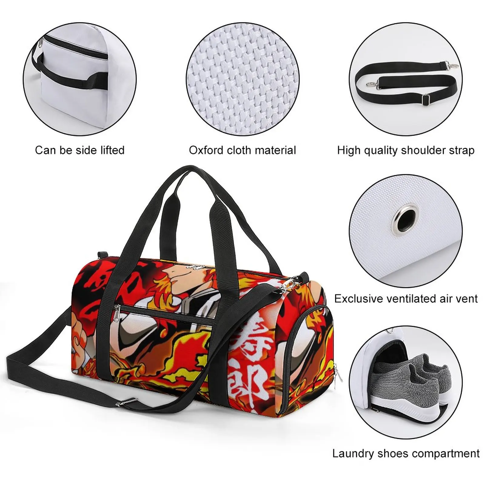 Сумка для спортзала спортивная сумка с туфлями рассекающая демонов аниме