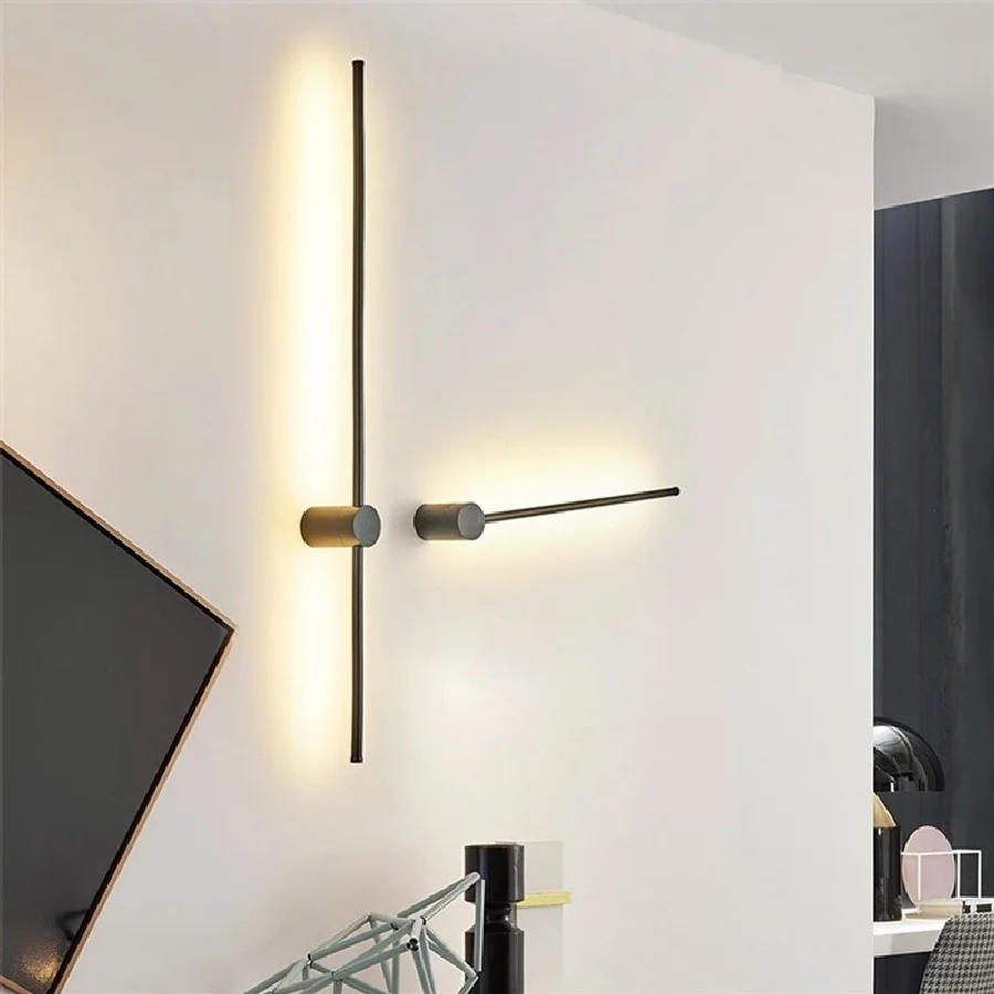 

Современный минималистичный длинный светодиодный настенный светильник, бра с выключателем, домашний декор, настенный комнатный светильни...