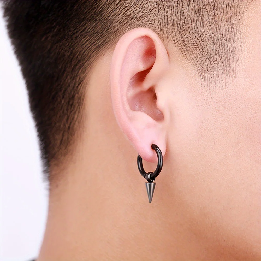 1/12 пары унисекс из нержавеющей стали круглые серьги-кольца Huggie шарнирные для