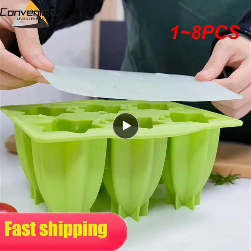 

1~8PCS 6-even Spiral Ice Cream Silicone Mold Home-made Children Popsicle Maker Food-grade Summer Ice Cream Dessert Jelly Ice