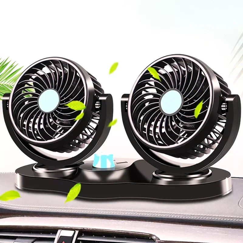 12V/24V Mini Electric Car Fan Low Noise Summer Car Air Conditioner 360 Degree Rotating Cooling Fan Car Cooler Ventilador 12v