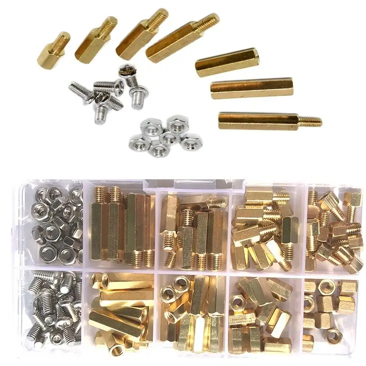 

120pcs M4 Male Female Brass Hex Column Standoff Support Spacer Pillar M4 Stainless Steel Screw Nut For PCB Board Assortment Kit