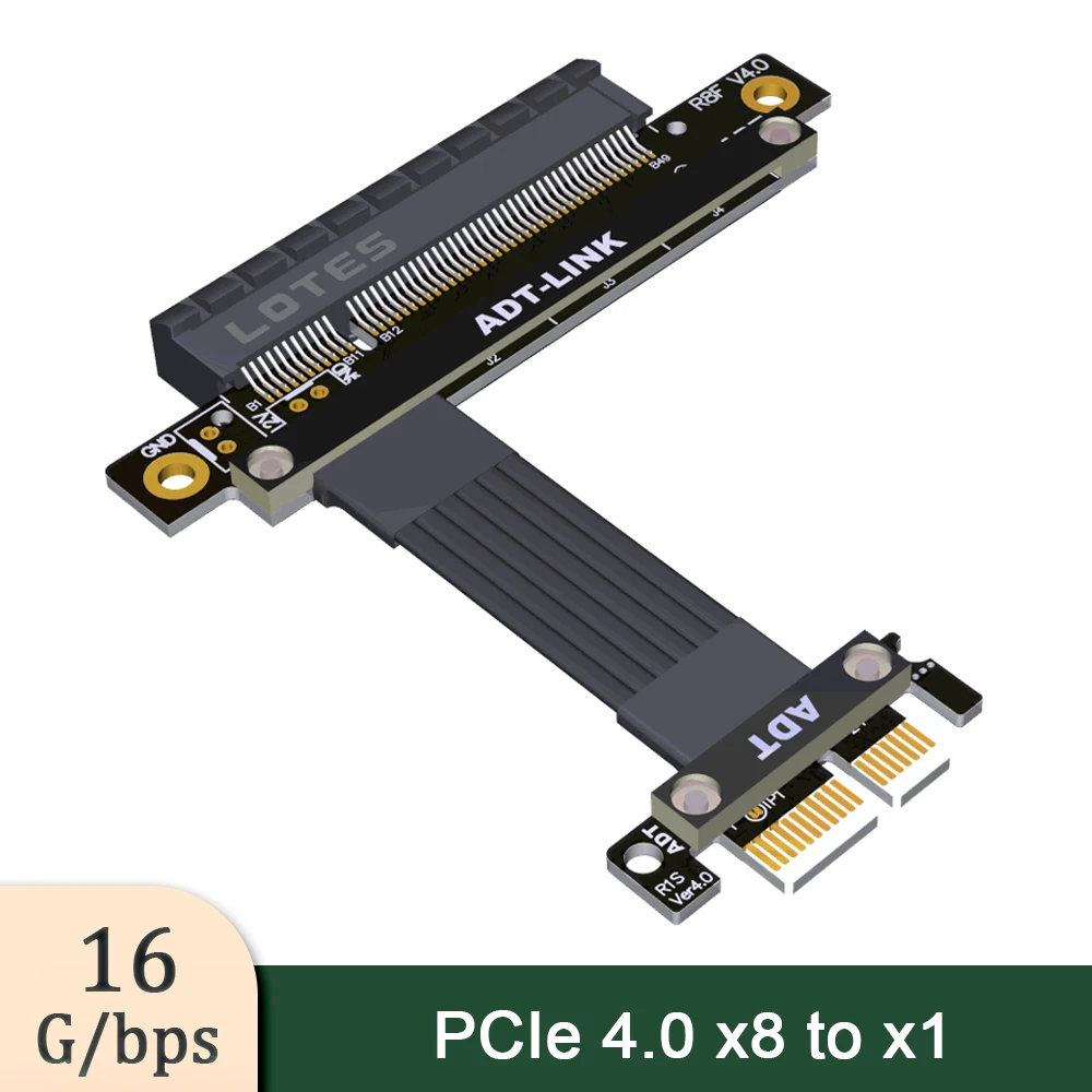 Кабель-удлинитель ADT-Link PCIE 4,0 PCI-E X8-X1 с поддержкой сетевой карты, жесткого диска, видеокарты