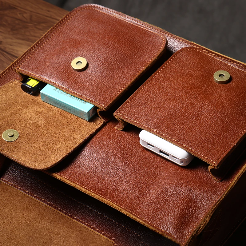 Мужская наплечная сумка из натуральной кожи