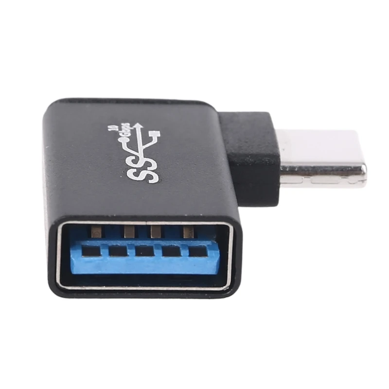 

USB C to USB 3.0 Aluminum Adapter USB A 3.0 Female to 90 Degree 3.1 Type C Male Converter for Smartphone Tablet Flash Drives