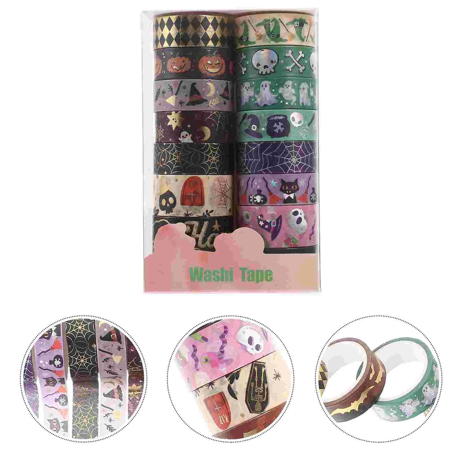 

16 Rolls Halloween Decor Decorative Tape Crafts DIY Crafting Bronzing Scrapbooking Washi