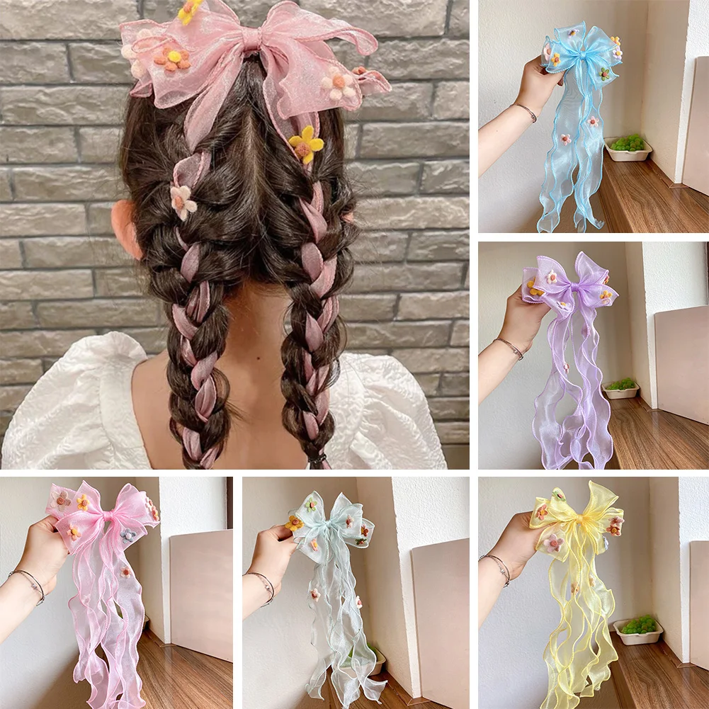 

Sweet Barrette Duckbilled Hairpin Girls Bow Hairpin Flower Hair Clip Ribbon Hair Bows Clips Hair Accessories