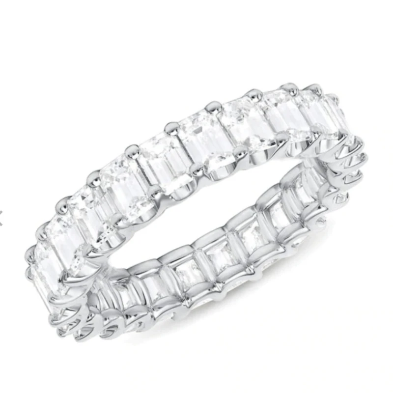 

Creative Fashion Circle Silver Set Silver Zircon Women Proposal Ring Jewelry Gift