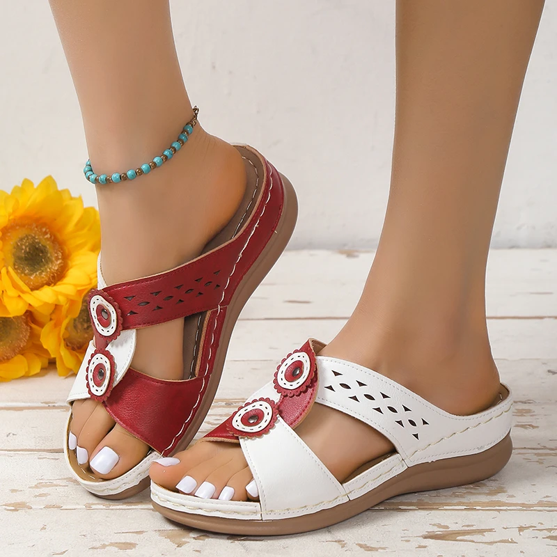 

Women's Outdoor Casual Anti-slip Beach Slippers 2023 Summer New Soft Open Toe Wedge Sandals Flat Platfrom Shoes Zapatos De Mujer
