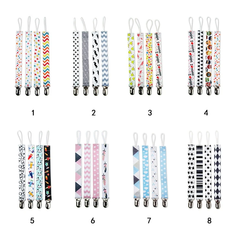 

Baby Pacifier Clip Chain Ribbon Holder Pacifier 4Pcs Soother Clips Leash Belt Nipple Holder For Infant Feeding P31B