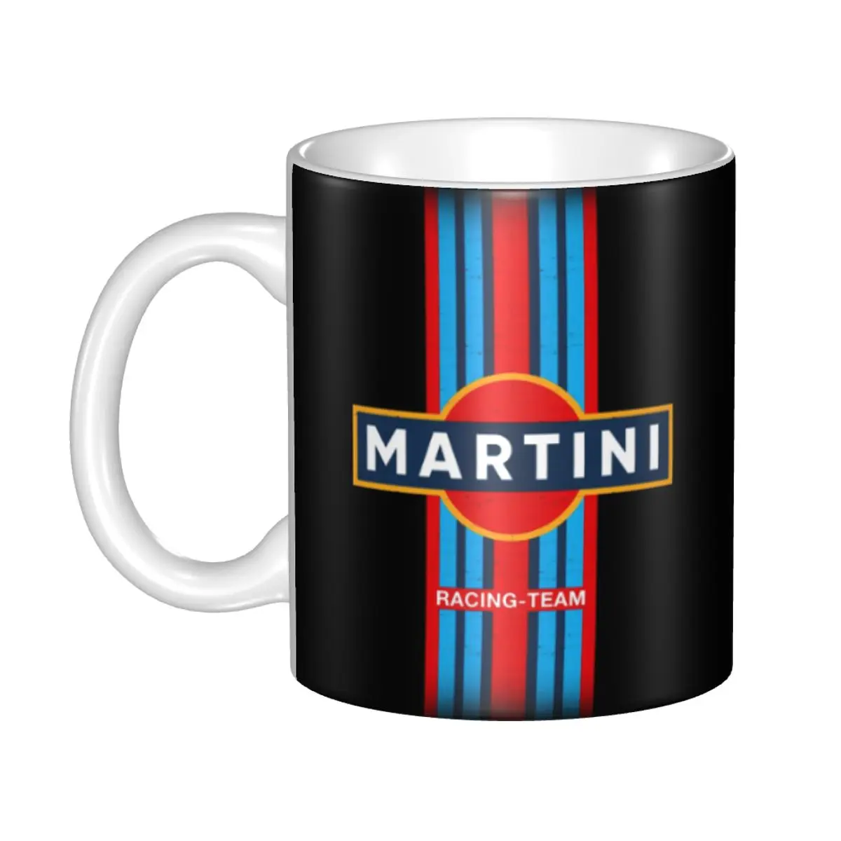 

Винтажная кружка Martini Racing, персонализированная Спортивная керамическая кофейная кружка в полоску для гонок, креативный подарок, уличные по...