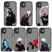 tokyo ghoul %e2%80%8bkaneki ken shockproof armor matte phone case for iphone 13 12 11 pro max xr xs x 7 8 plus se silicone clear cover