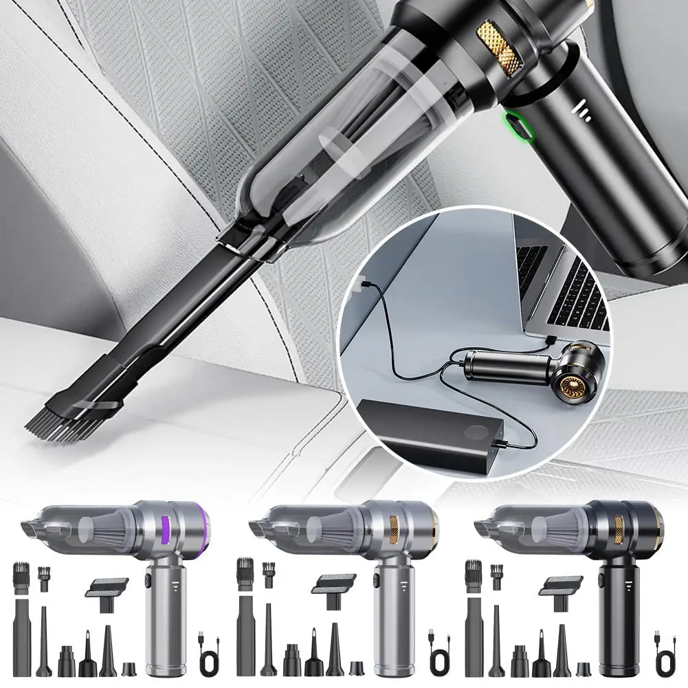 Автомобильный беспроводной пылесос 100 Вт бытовой ручной и автомобильный