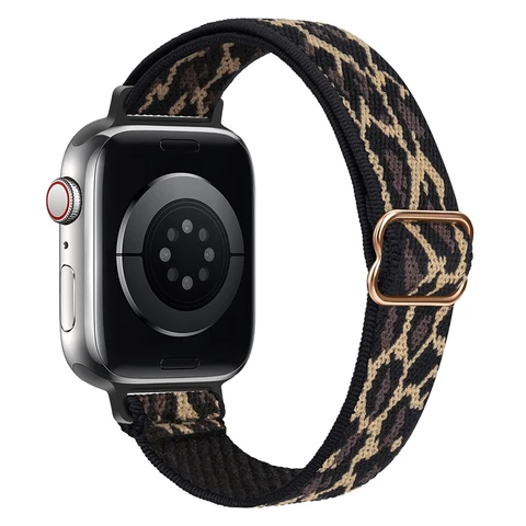 Тонкий ремешок для Apple watch band 40 мм 44 мм 38 мм 42 мм, эластичный нейлоновый соло-браслет для iWatch 3 4 5 6 se 7 45 мм 41 мм