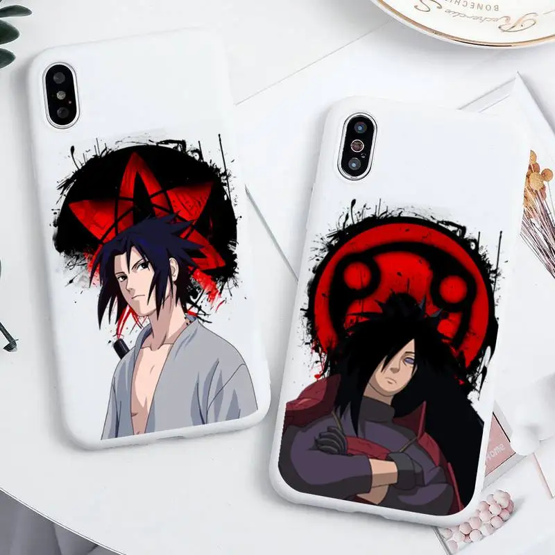 

Uchiha Sasuke Uchiha Madara Naruto Phone Case For iphone 13 12 11 Pro Max Mini XS 8 7 6 Plus X SE 2020 XR Candy white Silicone