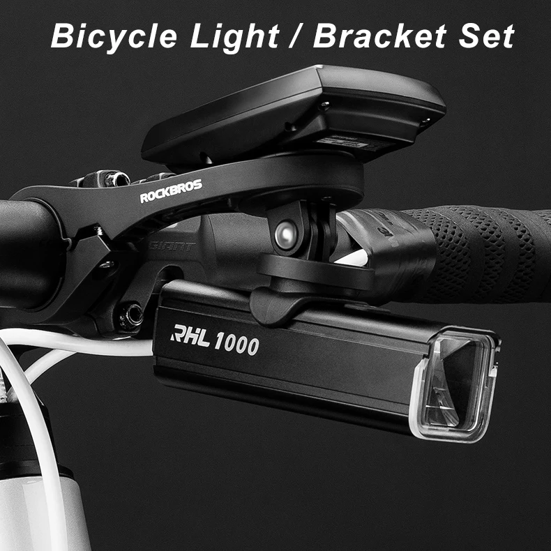 

ROCKBROS Bicycle Headlight Taillight Bracket Set 1000lm Charging Front Lamp Rear Light Ipx6 Waterproof Bicycle Accessories