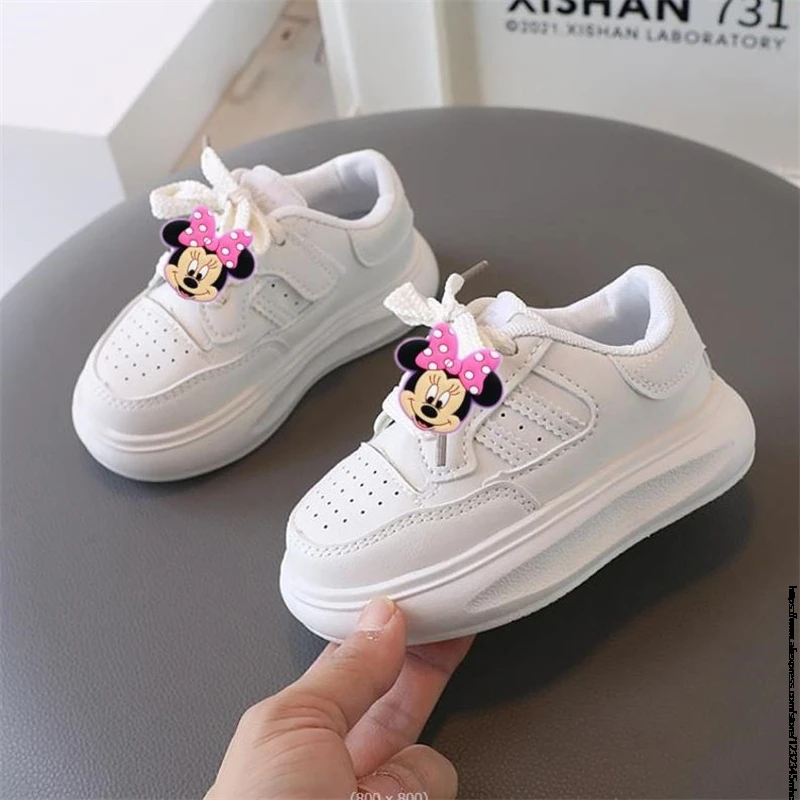 Детские дышащие кроссовки с Микки и Минни повседневная обувь мягкой подошвой