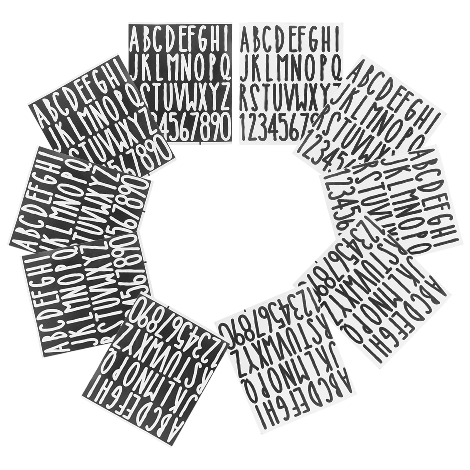 

12Pcs Alphabet Number Stickers Mail Box Trash Can Stickers Oil Proof Stickers